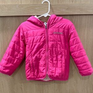 Columbia 3T Fuchsia Quilted Jacket- and reversible fleece side too